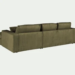 Canapé En Velours|Canapé 3 Places*alinea Canapé petit angle gauche fixe en velours côtelé - cèdre Vert