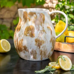 Pichet, Bouteille En Verre Et Carafe|Verre Et Carafe De Noël*alinea Carafe avec anse en grès 1L - argan Jaune