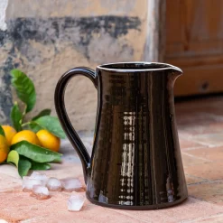 Pichet, Bouteille En Verre Et Carafe|Verre Et Carafe De Noël*alinea Carafe avec anse en grès 2L - Noir