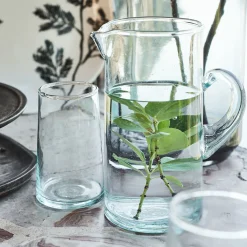 Pichet, Bouteille En Verre Et Carafe*alinea Carafe avec anse en verre recyclé 1,1L - Transparent