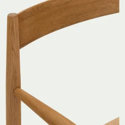 Chaise De Salle À Manger*alinea Chaise avec accoudoirs en bois de chêne - Naturel