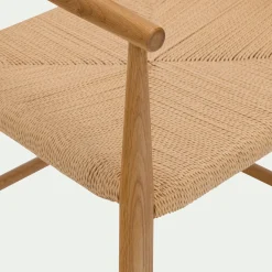 Chaise De Salle À Manger*alinea Chaise avec accoudoirs en bois de chêne - Naturel
