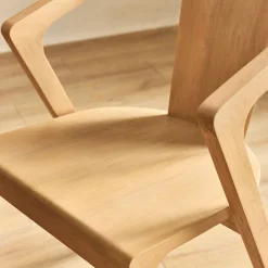Chaise De Salle À Manger*alinea Chaise avec accoudoirs en bois d'acajou - Bois clair