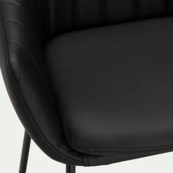 Tabouret Haut De Bar*alinea Chaise de bar avec accoudoirs en polyuréthane - Noir