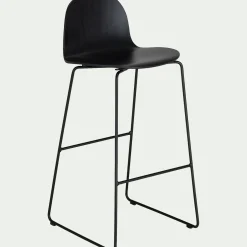 Tabouret Haut De Bar*alinea Chaise de bar avec coque en contreplaqué moulé de hêtre - H66cm Noir