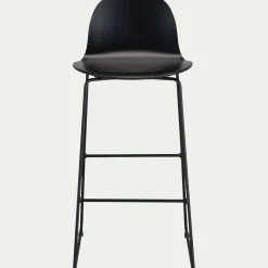 Tabouret Haut De Bar*alinea Chaise de bar avec coque en contreplaqué moulé de hêtre - H66cm Noir