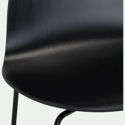 Tabouret Haut De Bar*alinea Chaise de bar avec coque en contreplaqué moulé de hêtre - H66cm Noir