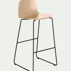 Tabouret Haut De Bar*alinea Chaise de bar avec coque en contreplaqué moulé de hêtre - bois clair H66cm Naturelle