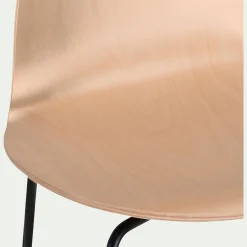 Tabouret Haut De Bar*alinea Chaise de bar avec coque en contreplaqué moulé de hêtre - bois clair H66cm Naturelle
