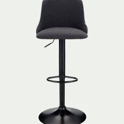 Tabouret Haut De Bar*alinea Chaise de bar en acier et tissu H63,5cm - Gris