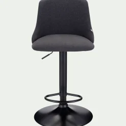 Tabouret Haut De Bar*alinea Chaise de bar en acier et tissu H63,5cm - Gris