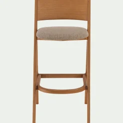 Tabouret Haut De Bar*alinea Chaise de bar en chêne et tissu H99cm - Gris