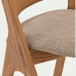 Tabouret Haut De Bar*alinea Chaise de bar en chêne et tissu H99cm - Gris