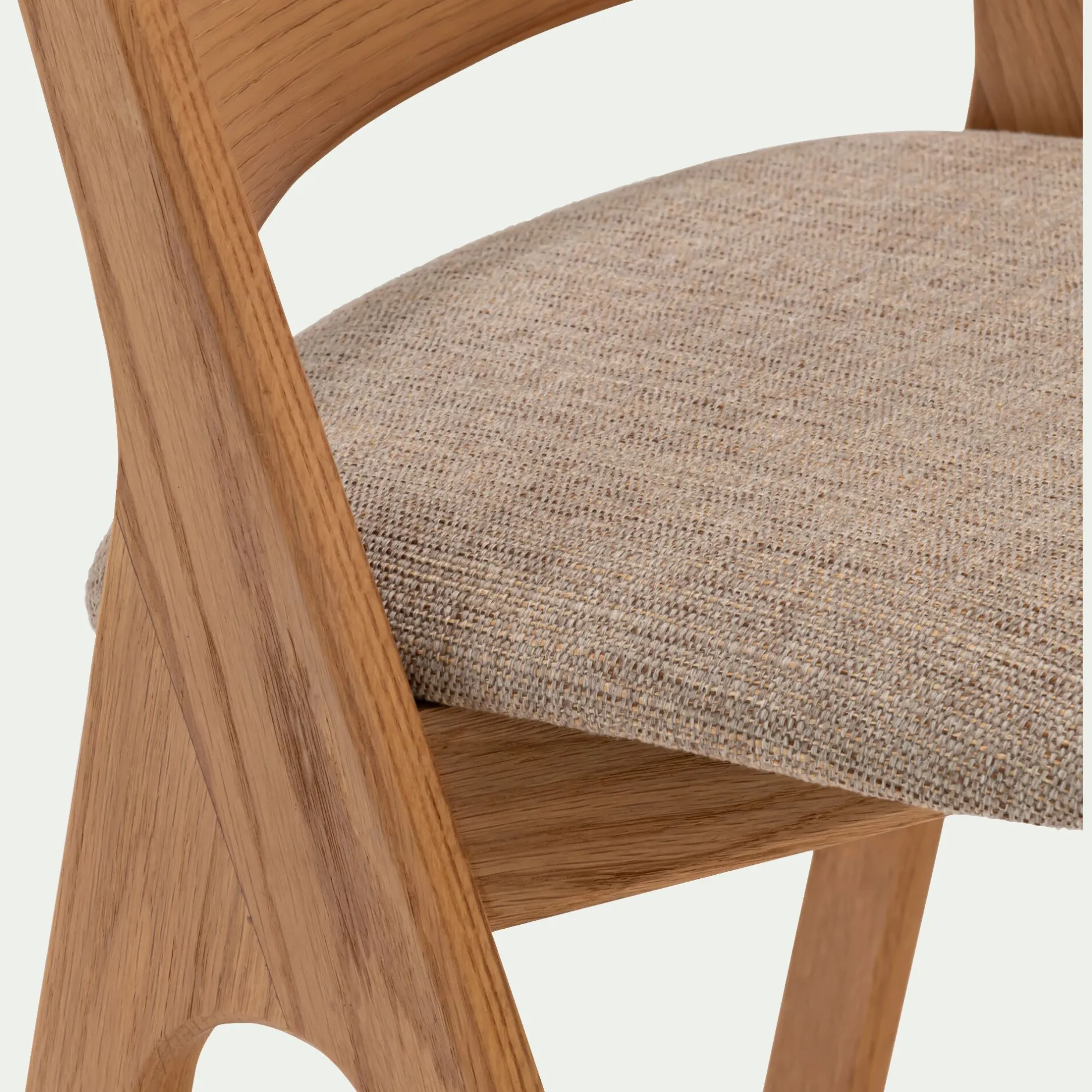 Tabouret Haut De Bar*alinea Chaise de bar en chêne et tissu H99cm - Gris