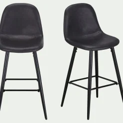 Tabouret Haut De Bar*alinea Chaise de bar en simili - H66cm Noir