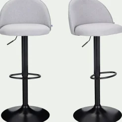 Tabouret Haut De Bar*alinea Chaise de bar en tissu - borie H86cm Gris
