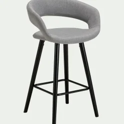 Tabouret Haut De Bar*alinea Chaise de bar en tissu avec accoudoirs H65,5cm - borie Gris