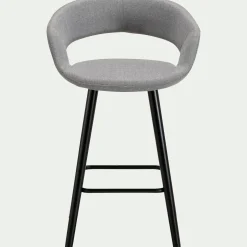 Tabouret Haut De Bar*alinea Chaise de bar en tissu avec accoudoirs H65,5cm - borie Gris