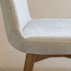Tabouret Haut De Bar*alinea Chaise de bar en tissu et frêne H66cm - Beige