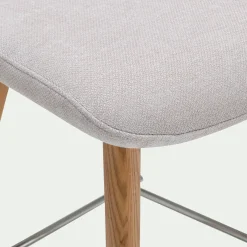 Tabouret Haut De Bar*alinea Chaise de bar en tissu et frêne H66cm - Beige