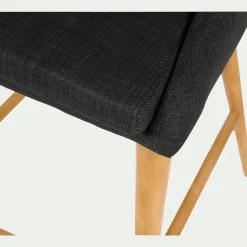 Tabouret Haut De Bar*alinea Chaise de bar en tissu foncé pieds bois - H66cm Gris