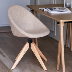 Chaise De Salle À Manger*alinea Chaise de bureau rotative en tissu - Beige