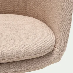 Chaise De Salle À Manger*alinea Chaise de bureau rotative en tissu et bois - Beige
