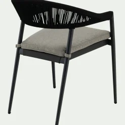 Chaise De Jardin*alinea Chaise de jardin avec accoudoirs en aluminium et cordage - Noir
