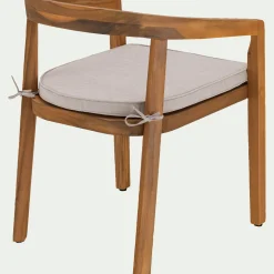 Chaise De Jardin*alinea Chaise de jardin avec accoudoirs en acacia avec coussin - Bois clair