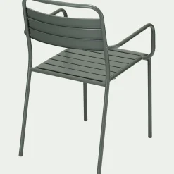 Chaise De Jardin*alinea Chaise de jardin avec accoudoirs en acier - cèdre Vert