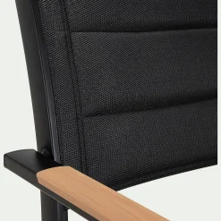Chaise De Jardin*alinea Chaise de jardin avec accoudoirs en aluminium et textilène - Noir