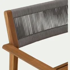 Chaise De Jardin*alinea Chaise de jardin avec accoudoirs en teck FSC et cordage - Bois clair