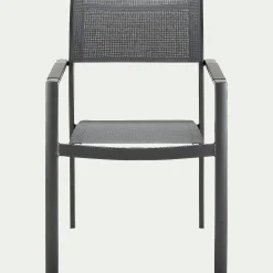 Chaise De Jardin*alinea Chaise de jardin avec accoudoirs en aluminium et textilène - Gris