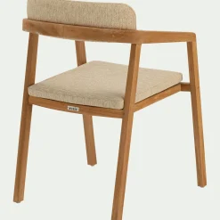 Chaise De Jardin*alinea Chaise de jardin avec accoudoirs en teck massif - Bois foncé