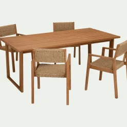 Chaise De Jardin*alinea Chaise de jardin avec accoudoirs en acacia - Bois foncé