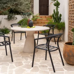 Chaise De Jardin*alinea Chaise de jardin avec accoudoirs en aluminium - noir