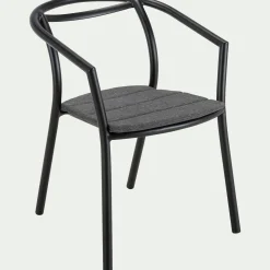 Chaise De Jardin*alinea Chaise de jardin avec accoudoirs en aluminium - noir