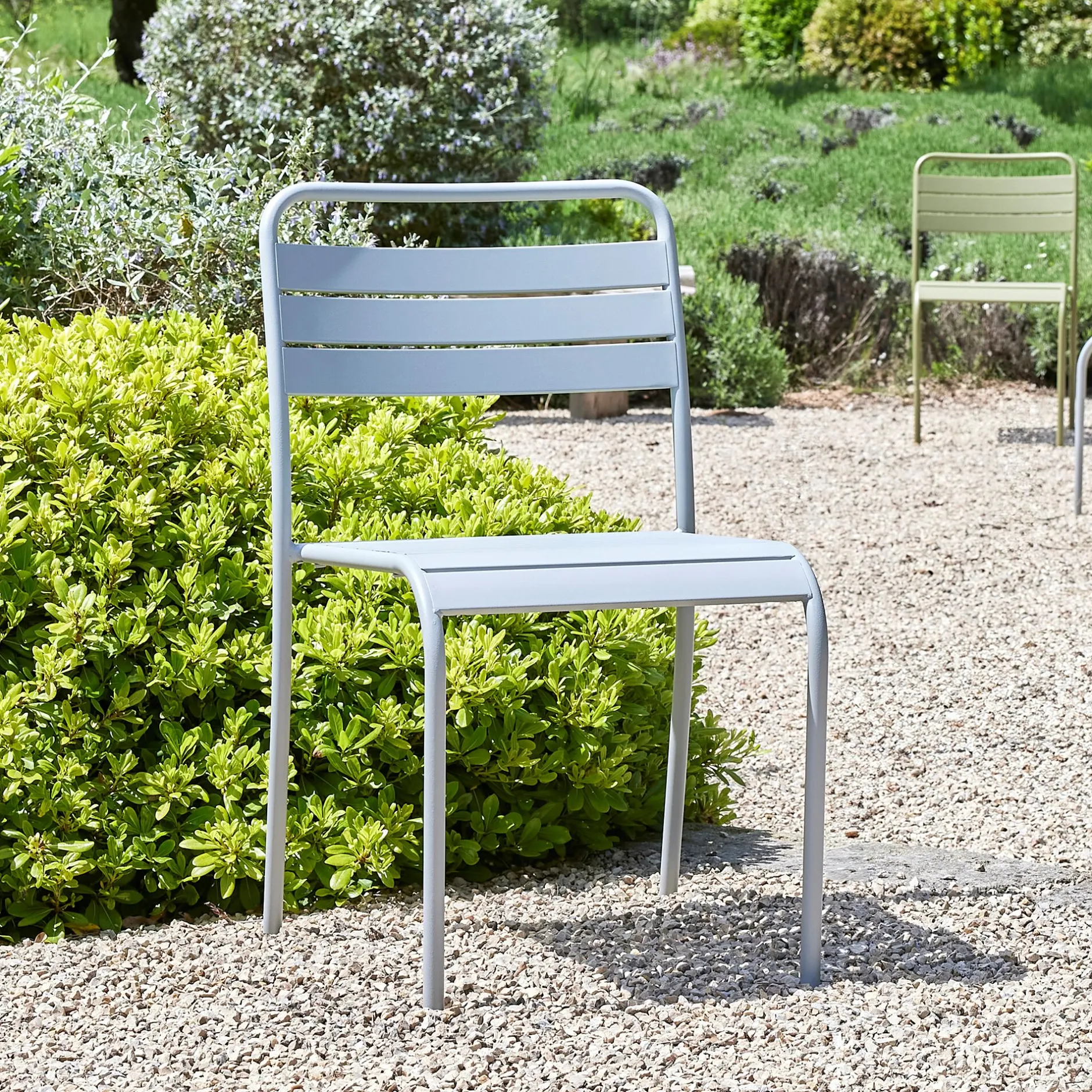 Chaise De Jardin*alinea Chaise de jardin empilable en acier - gris vesuve Gris vésuve