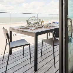 Chaise De Jardin|Chaise De Salle À Manger*alinea Chaise de jardin empilable en aluminium - Noir