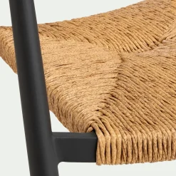 Chaise De Jardin*alinea Chaise de jardin empilable avec accoudoirs en aluminium et résine tressée - anthracite Gris