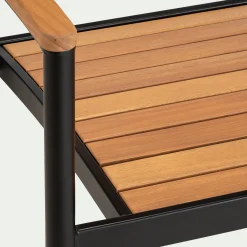 Chaise De Jardin*alinea Chaise de jardin empilable avec accoudoirs en aluminium et eucalyptus - Bois clair