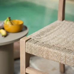 Chaise De Jardin|Chaise De Salle À Manger*alinea Chaise de jardin en acacia et assise en corde - Bois foncé