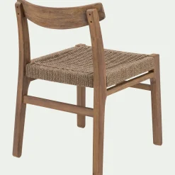 Chaise De Jardin|Chaise De Salle À Manger*alinea Chaise de jardin en acacia et assise en corde - Bois foncé