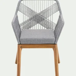 Chaise De Jardin*alinea Chaise de jardin en acier et corde - gris