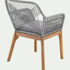 Chaise De Jardin*alinea Chaise de jardin en acier et corde - gris