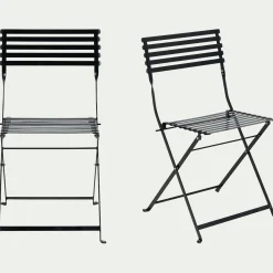 Chaise De Jardin*alinea Chaise de jardin pliante en acier - Noir