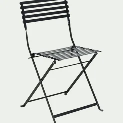 Chaise De Jardin*alinea Chaise de jardin pliante en acier - Noir