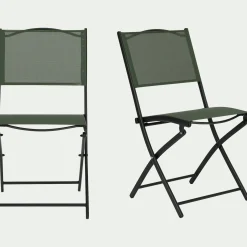 Chaise De Jardin*alinea Chaise de jardin pliante acier et toile plastifiée - cèdre Vert