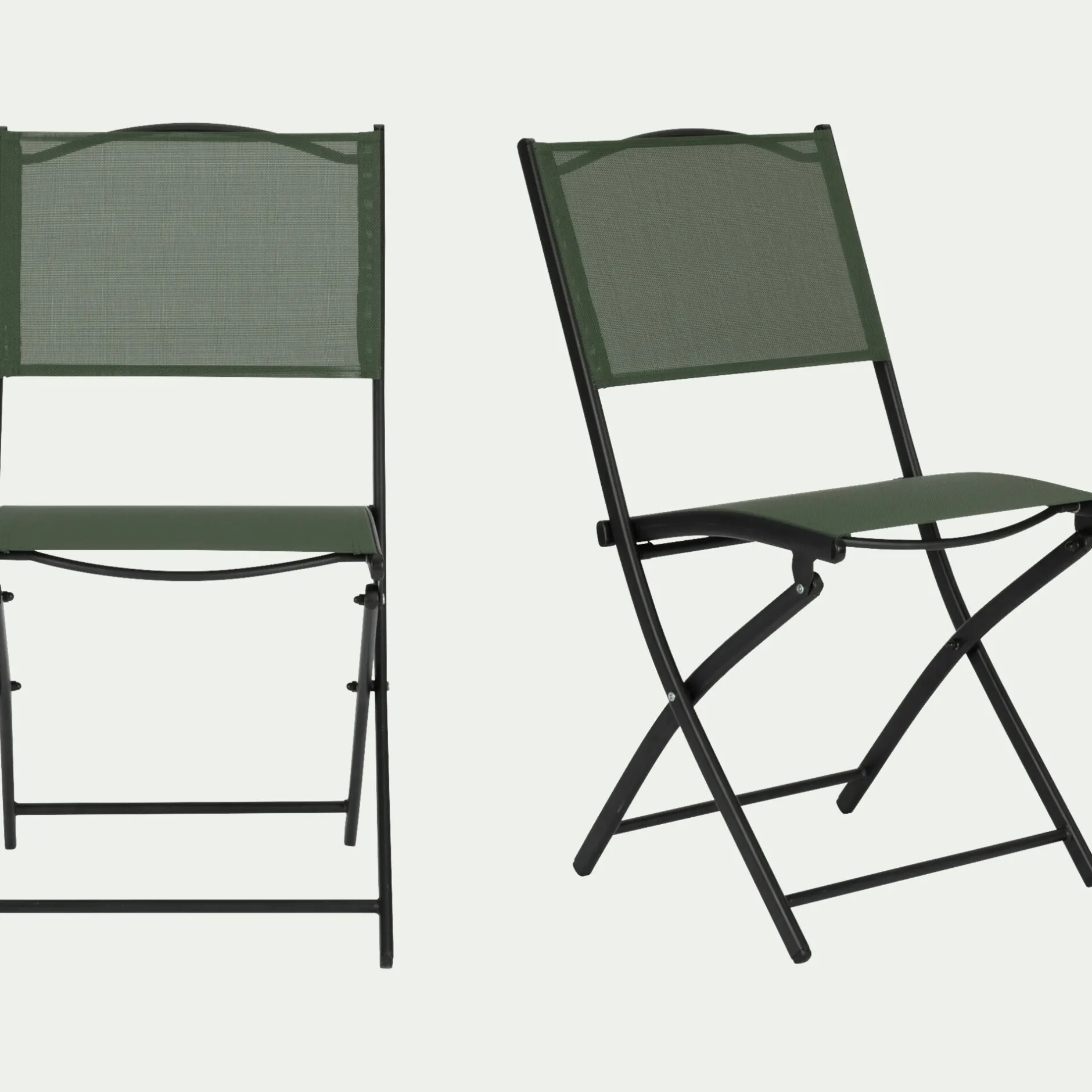Chaise De Jardin*alinea Chaise de jardin pliante acier et toile plastifiée - cèdre Vert