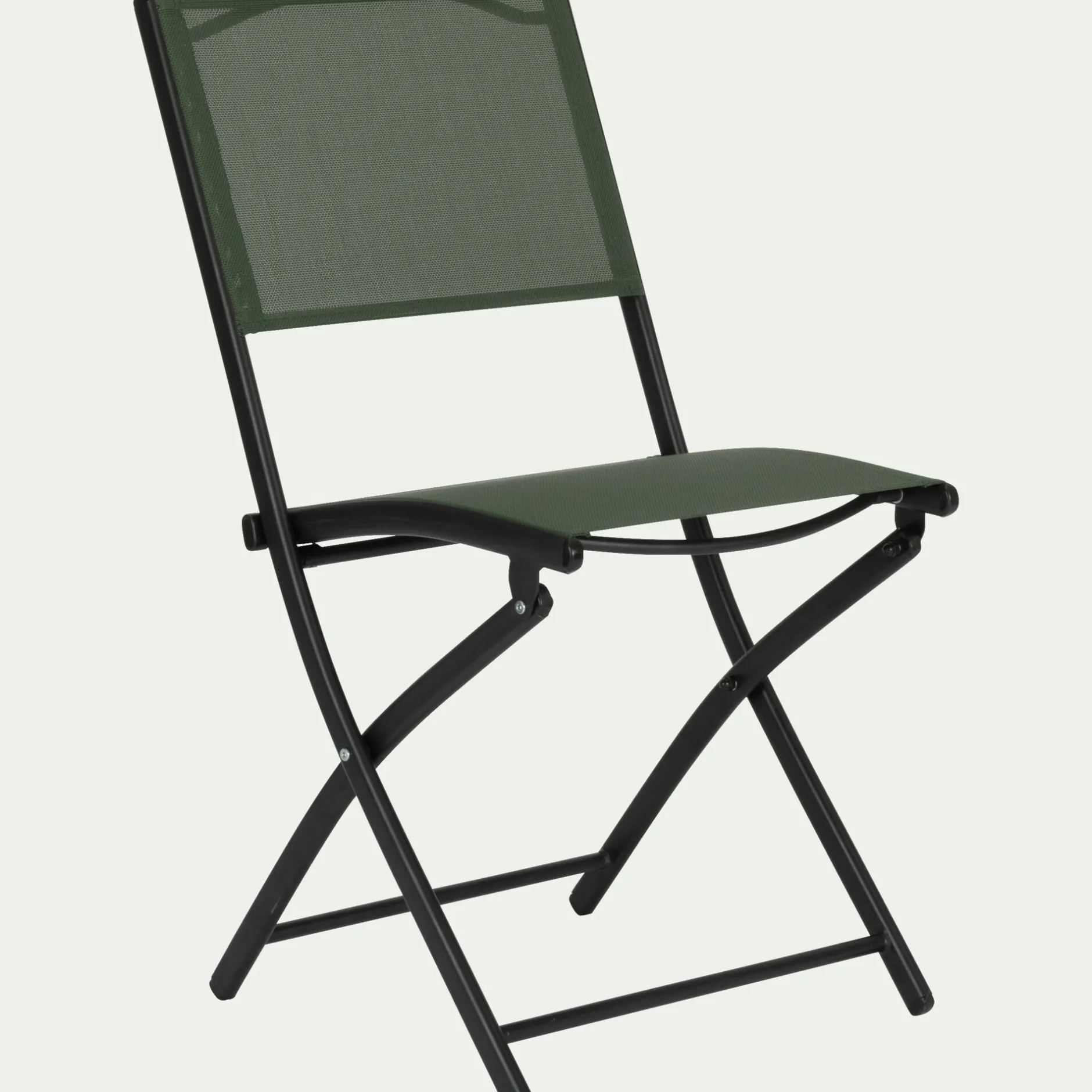 Chaise De Jardin*alinea Chaise de jardin pliante acier et toile plastifiée - cèdre Vert